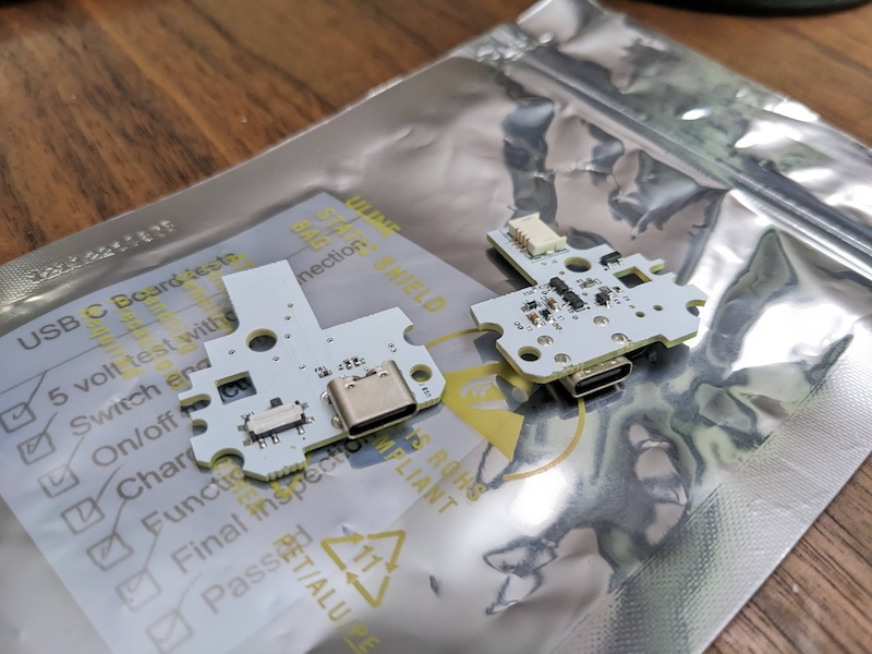A pair of USB-C boards for the Logitech MX Ergo