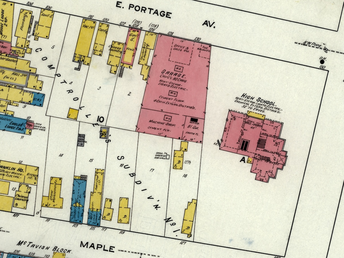 Sanborn Fire Insurance Map from Sault Sainte Marie, Chippewa County, Michigan. Sanborn Map Company, Nov, 1915. Map. Retrieved from the Library of Congress