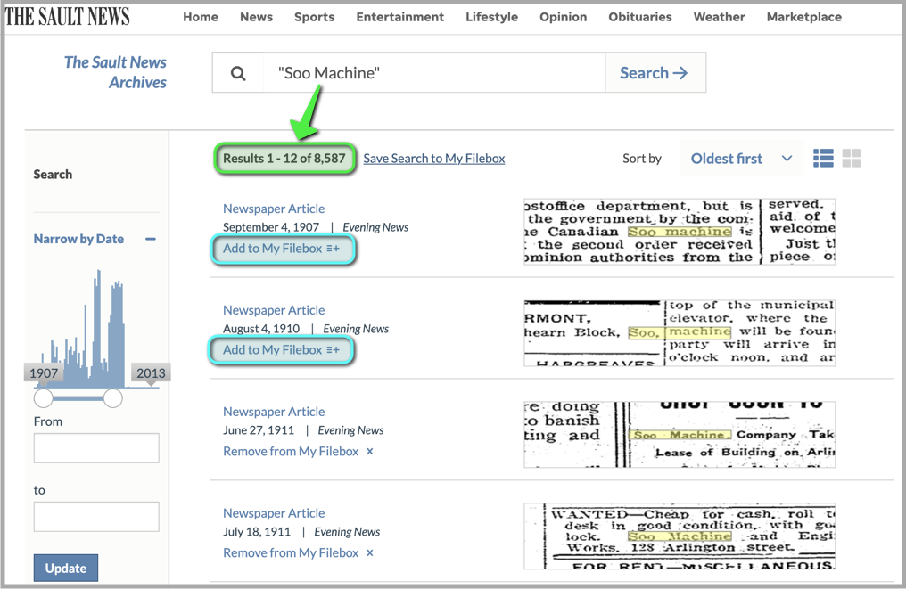 Search results for "Soo Machine" on The Sault News Archives